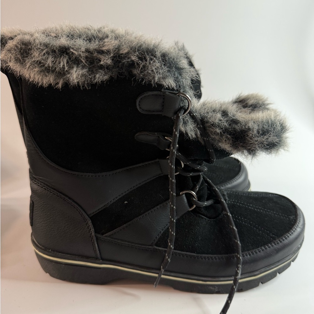 Champion Faux Fur Lace-Up Winter Boots Black Women’s Size 9